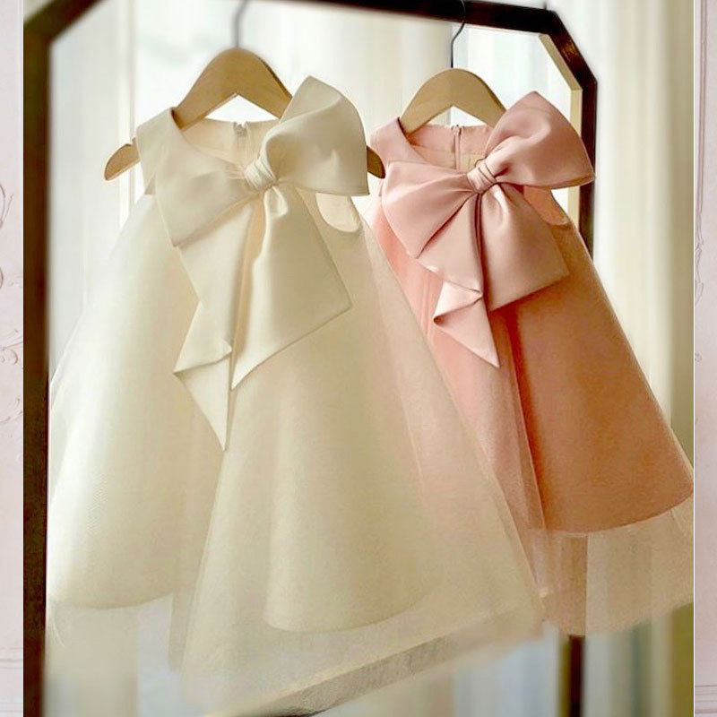 Summer Big Bow Baby Girl Dress - Baby Clothing Accessories review and price